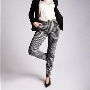 Betabrand Catstooth Yoga Dress Pants